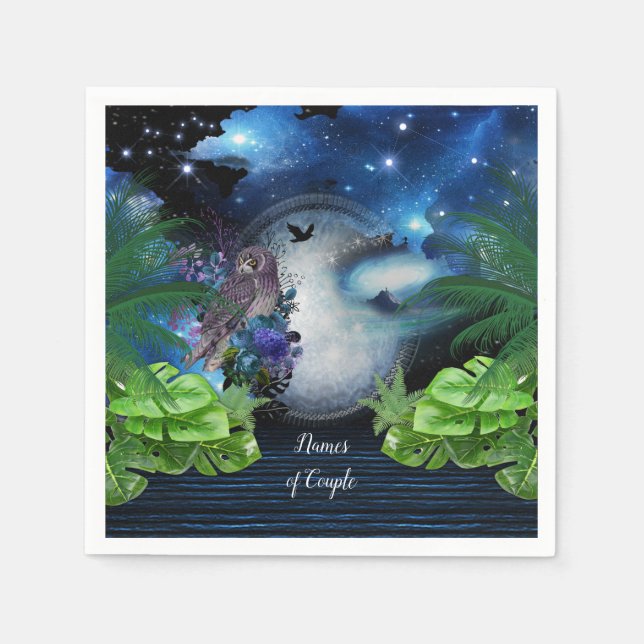 Outer Space Galaxy Wedding Decor Napkin (Front)