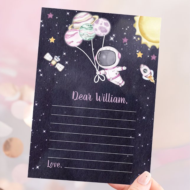 Outer Space Girl Baby Shower Galaxy Baby Invitation (Creator Uploaded)