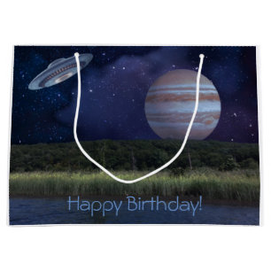 Outer Space Happy Birthday Large Gift Bag