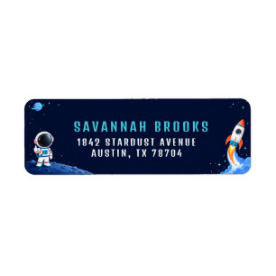 Outer Space Houston Boy Baby Shower Return Adress