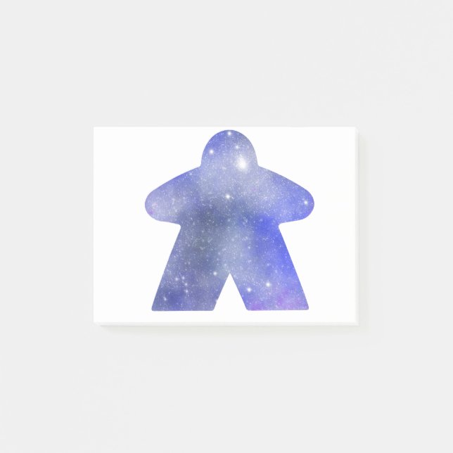 Outer Space Meeple in Blue Post-it Notes (Front)