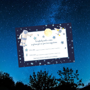 Outer Space Midnight Name Suggestions White Enclosure Card
