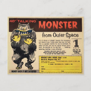 Outer Space Monster Ad Postcard