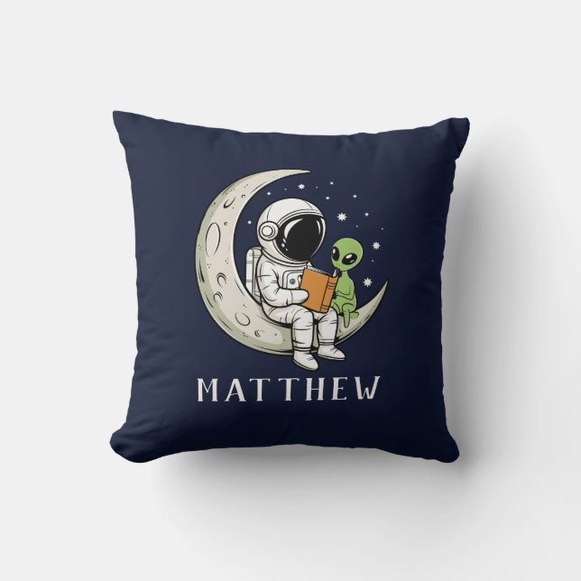 Outer Space Navy Blue Kid's Room Cushion (Front)