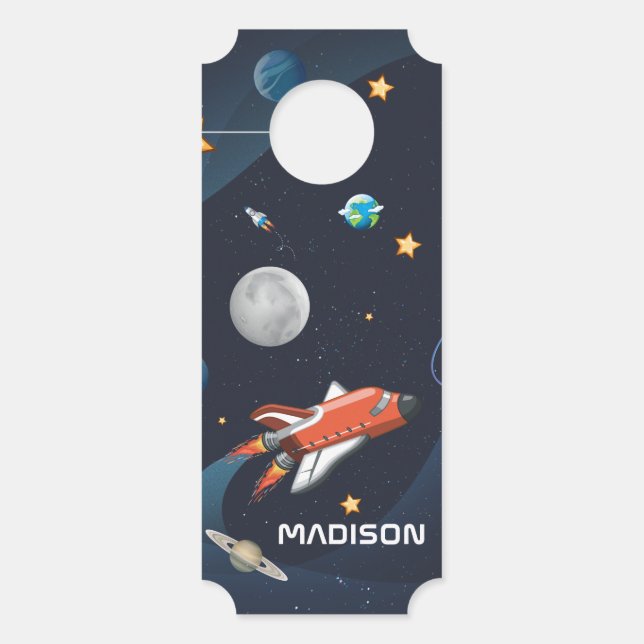 Outer Space Pattern Shuttle in Galaxy Door Hanger (Front)