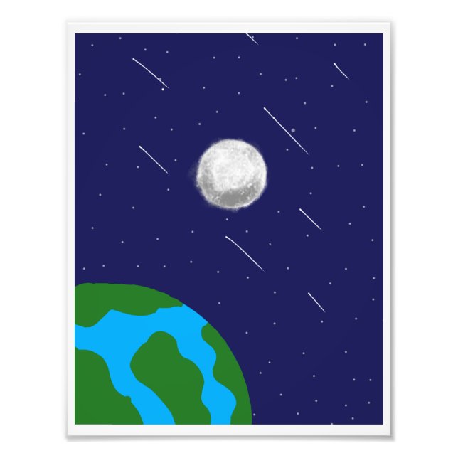 Outer space Planet and Moon acrylic puzzle  Photo Print (Front)