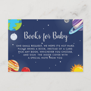 Outer Space Planet Galaxy Baby Shower Book Request Enclosure Card
