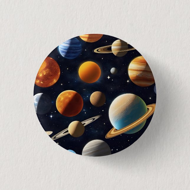 Outer Space Planets 2 3 Cm Round Badge (Front)