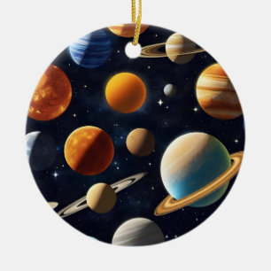 Outer Space Planets 2 Ceramic Tree Decoration
