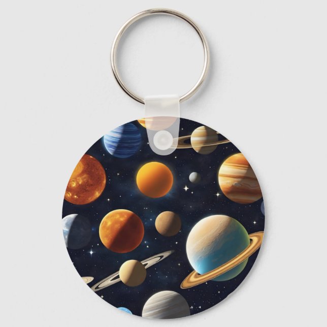 Outer Space Planets 2 Key Ring (Front)