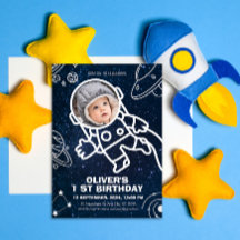Outer Space Planets Astronaut 1st Birthday