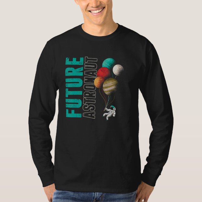 Outer Space Planets Balloon Universe Kids Future A T-Shirt (Front)