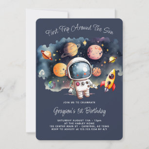 Outer Space Planets Birthday Invitation