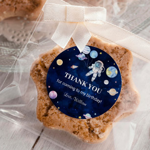 Outer Space Planets Birthday Party Classic Round S Sticker