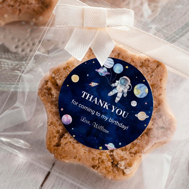 Outer Space Planets Birthday Party Classic Round S Sticker (Creator Uploaded)