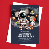 Outer Space Planets Boy 10th Birthday