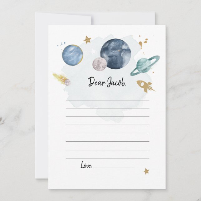 Outer Space Planets Boy Birthday Time Capsule Card (Front)