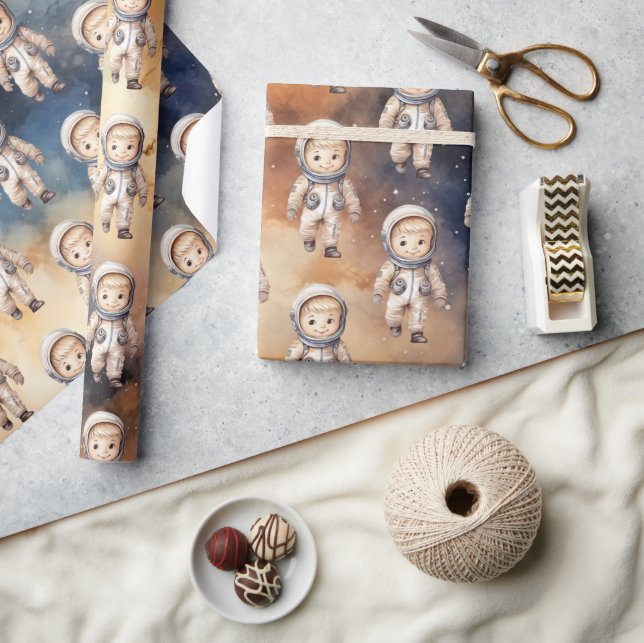 Outer Space Planets Boy First Birthday Wrapping Paper (Crafts)