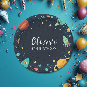 Outer Space Planets Galaxy Birthday  Paper Plate