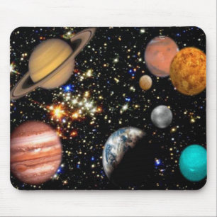 Outer space planets galaxy mouse pad