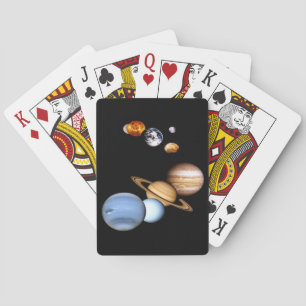 Outer space planets galaxy playing cards