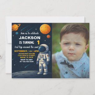 Outer Space Planets Party Invite with photo