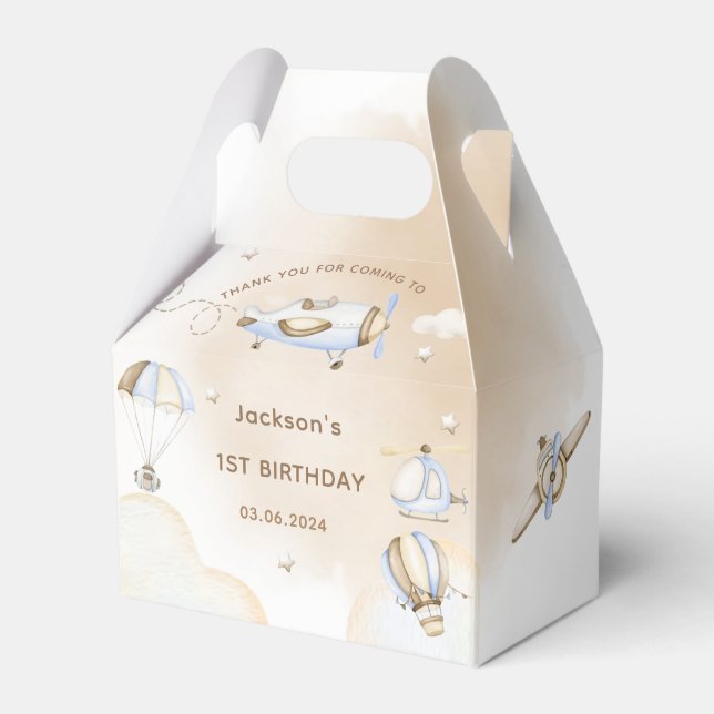 Outer Space Planets & Rocket Ship Birthday Party  Favour Box (Front Side)