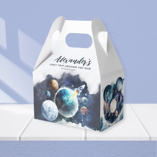 Outer Space Planets & Rocket Ship Birthday Party Favour Box