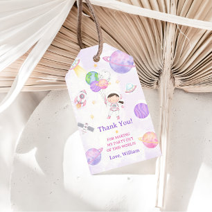 Outer Space Planets Rocket Ship Thank you Gift Tag