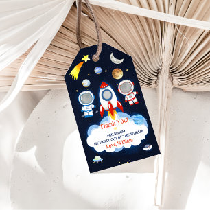 Outer Space Planets Rocket Ship Thank you Gift Tag