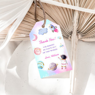 Outer Space Planets Rocket Ship Thank You Gift Tag