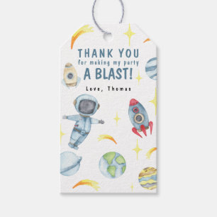 Outer Space Rocket Astronaut Birthday Party Gift Tags