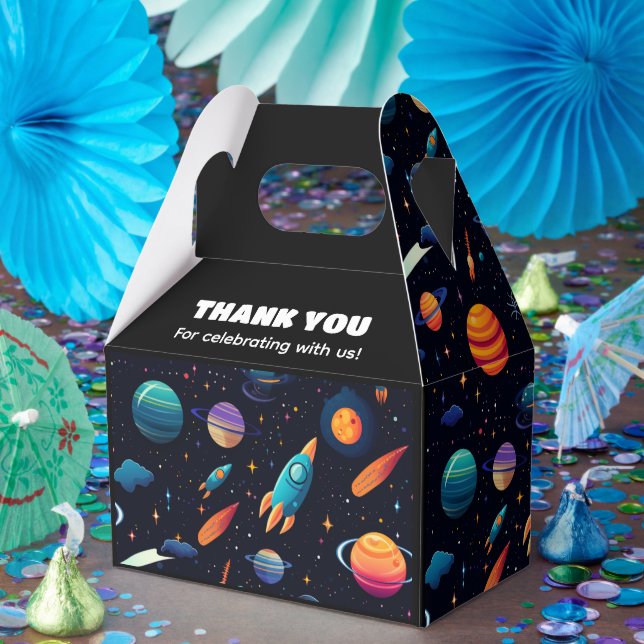 Outer Space Rocket Birthday Party Favor Box (Party)