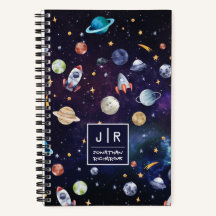 Outer Space Rocket Galaxy Planets Personalised