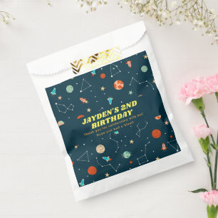 Outer Space Rockets Planets Birthday Thank You Favour Bags