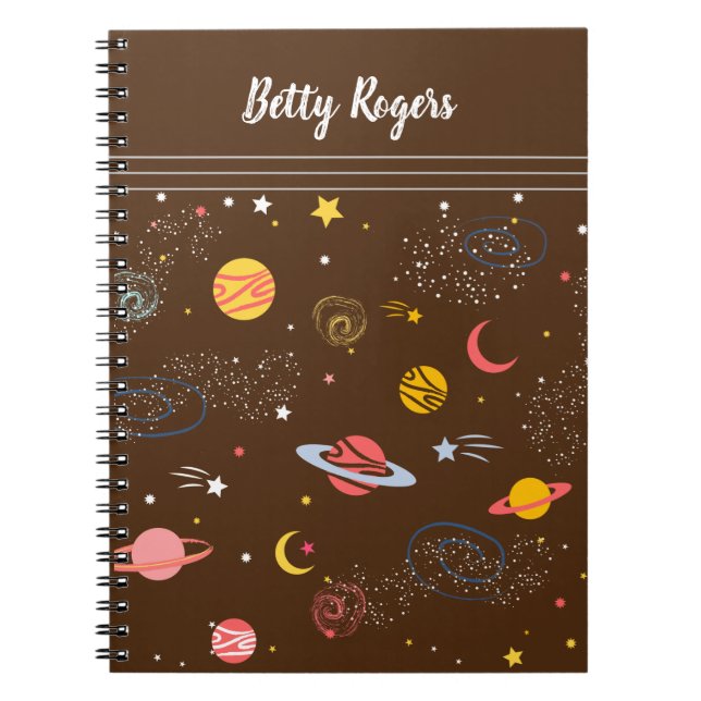Outer Space Seamless Pattern Notebook (Front)