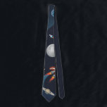 Outer Space Shuttle Moon Stars Modern Tie<br><div class="desc">Gaze into the cosmos with our Celestial Duffle Bag. This stunning design, featuring a mesmerising night sky adorned with twinkling stars, moon, and a majestic space shuttle, will transport you to the far reaches of the universe. Perfect for your next outing or everyday use, this neck tie combines style, functionality,...</div>