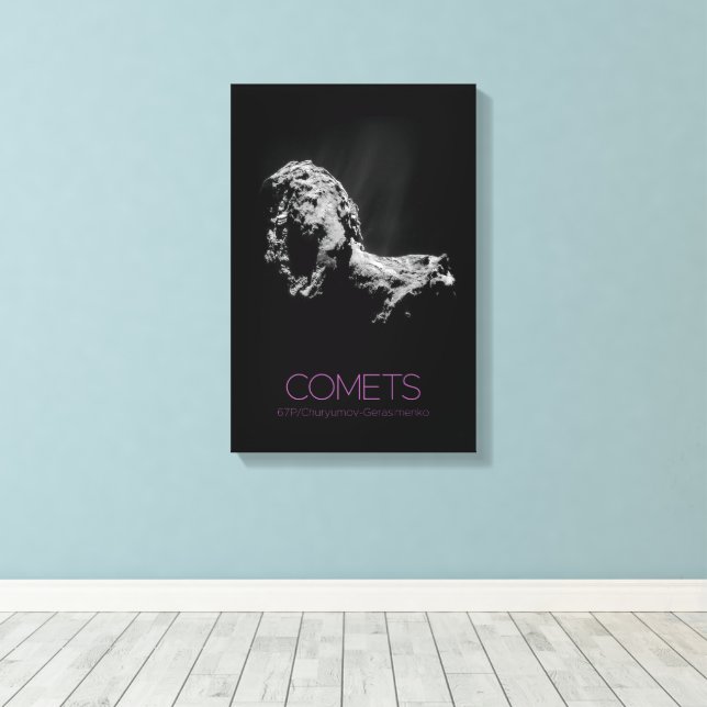 Outer Space, Solar System, Cosmos, Comets, 67P Canvas Print (Insitu(Wood Floor))
