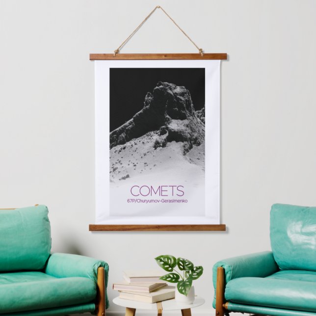 Outer Space, Solar System, Cosmos, Comets, 67P Hanging Tapestry (Living Room)