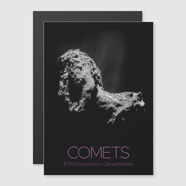 Outer Space, Solar System, Cosmos, Comets, 67P Magnetic Invitation (Front/Back)