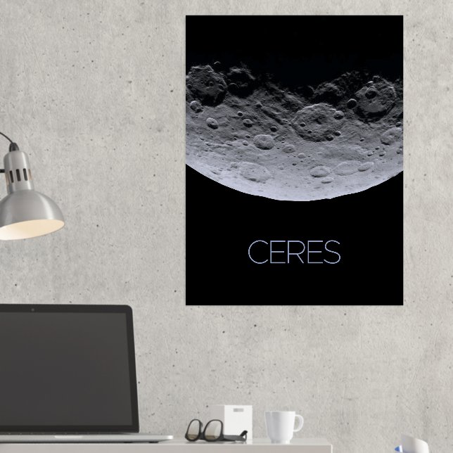 Outer Space, Solar System, Dwarf Planet Ceres Foil Prints (In Situ (Desk 2))