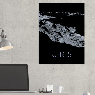 Outer Space, Solar System, Dwarf Planet Ceres Foil Prints
