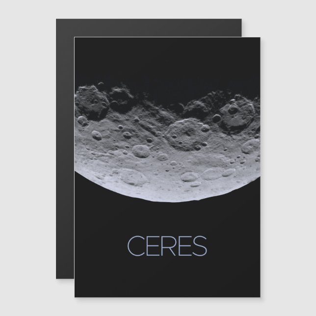 Outer Space, Solar System, Dwarf Planet Ceres Magnetic Invitation (Front/Back)