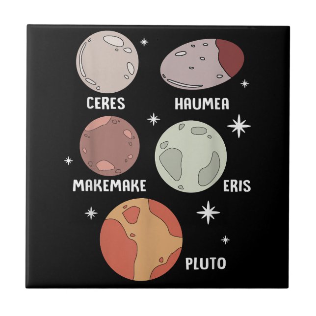 Outer Space Solar System Dwarf Planet For Kids Tile (Front)