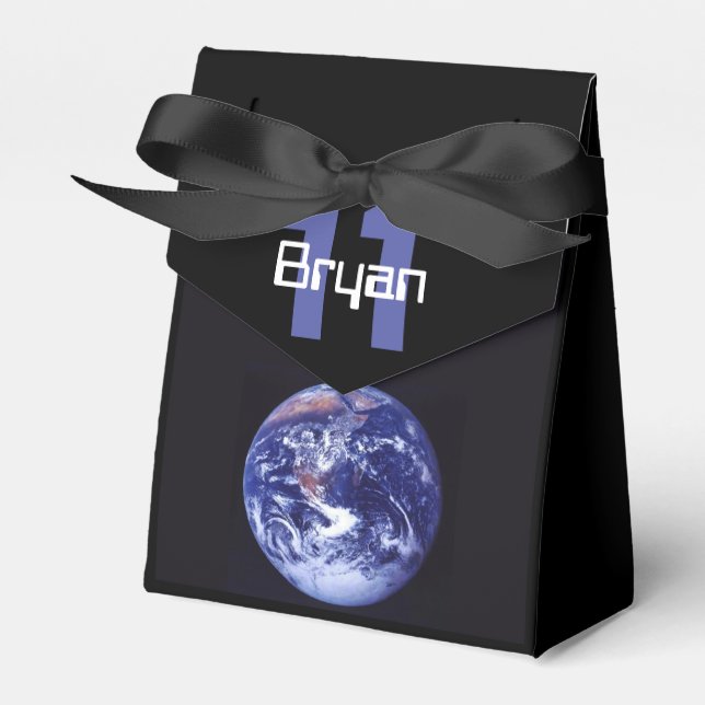 Outer Space Solar System Personalised Favour Box (Front Side)