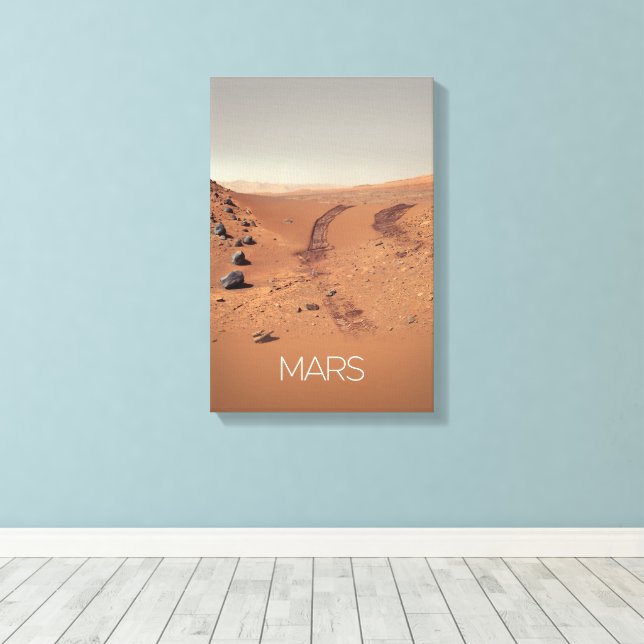 Outer Space, Solar System, Planet Mars, Curiosity Canvas Print (Insitu(Wood Floor))