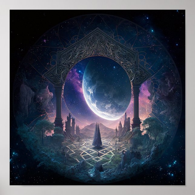 Outer Space Surreal Fantasy Art Poster (Front)