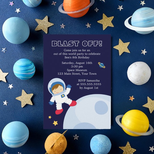 Outer Space Themed Boy's Birthday Party Invitation (Creator Uploaded)