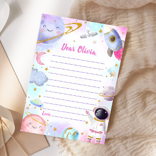 Outer Space Time Capsule Note Message Card