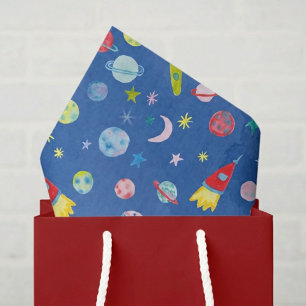 Outer Space UFO Rocket Planet Pattern Gift Tissue Paper